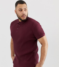 Поло красного цвета в рубчик ASOS DESIGN Plus - Красный