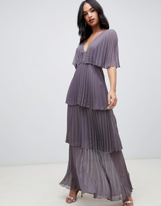 Ярусное плиссированное платье макси ASOS DESIGN - Мульти