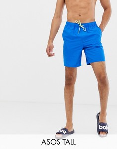 Синие шорты для плавания средней длины ASOS DESIGN Tall - Синий