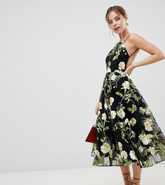 Платье миди с халтером и вышивкой ASOS EDITION Petite - Мульти