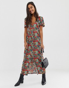 Чайное платье макси из трикотажного крепа ASOS DESIGN - Мульти