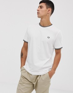 Белая футболка с контрастной отделкой Fred Perry - Белый