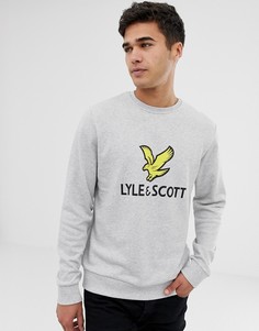 Серый свитшот с большим логотипом Lyle & Scott - Серый