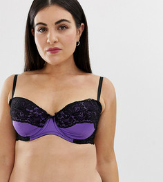 Бюстгальтер из атласа и кружева Ann Summers Curve Adorn - Фиолетовый