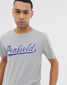 Серая меланжевая футболка с круглым вырезом и логотипом на груди Penfield Mendona - Серый