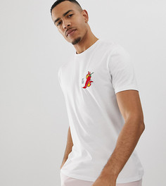 Футболка с принтом перца чили и надписью hot stuff ASOS DESIGN Tall Valentines - Белый