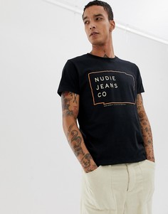 Черная футболка с логотипом Nudie Jeans Co Anders - Черный