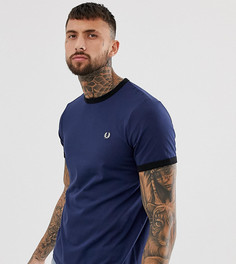 Темно-синяя облегающая футболка с контрастной окантовкой Fred Perry эксклюзивно для ASOS - Темно-синий