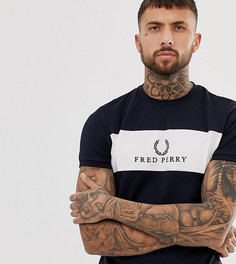 Темно-синяя футболка с вышивкой на вставке Fred Perry Sports Authentic эксклюзивно для ASOS - Темно-синий