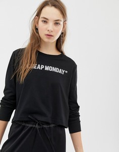 Лонгслив со светоотражающим логотипом Cheap Monday - Черный