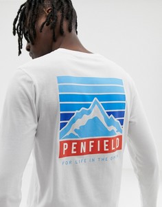 Белый лонгслив с круглым вырезом, принтом и логотипом Penfield - Белый