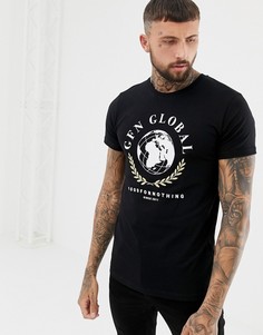 Черная облегающая футболка с принтом Good For Nothing - Черный