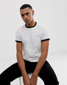 Белая узкая футболка с контрастной отделкой Farah Groves - Белый