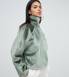 Зеленый топ из искусственного меха с высоким воротом adidas Originals - Зеленый