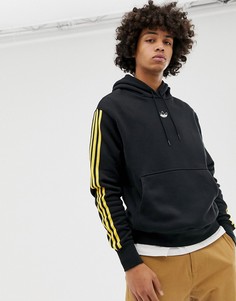 Черный худи с полосками adidas Originals - Черный
