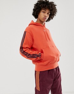 Худи оранжевого цвета с полосками adidas Originals - Оранжевый