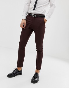 Бордовые зауженные брюки New Look - Красный