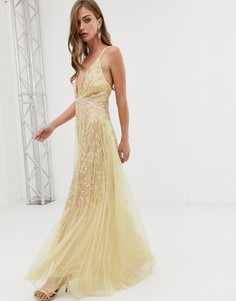 Платье макси с перьями ASOS DESIGN - Мульти