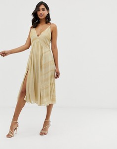 Платье миди на бретельках с бисером ASOS DESIGN - Мульти
