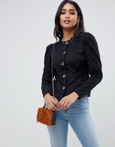 Лонгслив на пуговицах с вышивкой ASOS DESIGN - Белый
