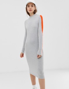 Платье миди с высоким воротом ASOS DESIGN - Серый