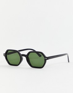 Шестиугольные солнцезащитные очки из пластика ASOS DESIGN - Черный