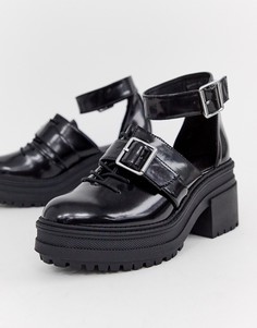 Ботинки на шнуровке и толстой подошве ASOS DESIGN Typhoon - Черный