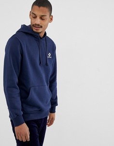 Темно-синий худи с маленьким логотипом Converse 10008814-A02 - Темно-синий