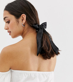 Повязка на голову из полисатина с бантом My Accessories - Черный