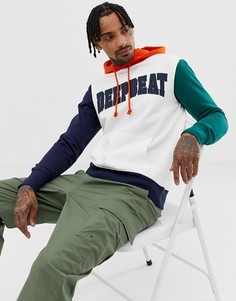 Худи белого цвета в стиле колор блок Pull&bear - Белый