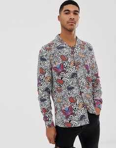 Рубашка классического кроя с ярким принтом пейсли ASOS DESIGN - Белый