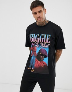 Черная футболка с принтом Biggie от Pull&Bear - Черный