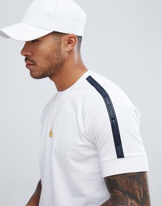 Белая футболка из пике с лентой на рукавах Armani Exchange - Белый