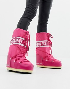 Розовые нейлоновые горнолыжные ботинки Moon Boot - Розовый