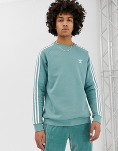 Зеленый свитшот с 3 полосками adidas Originals - Серый