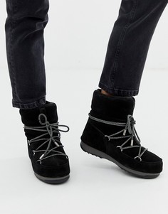 Черные замшевые водонепроницаемые ботинки Moon Boot - Черный
