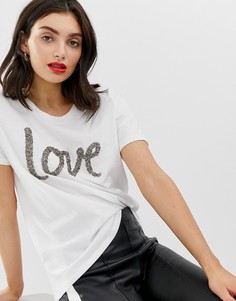 Футболка с надписью love In Wear Volva - Белый