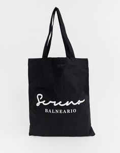 Черная сумка-тоут с надписью serena ASOS DESIGN - Черный