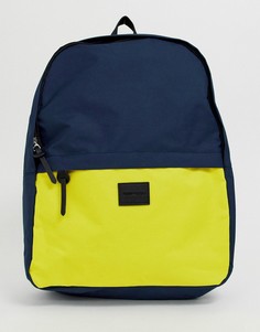 Сине-желтый рюкзак в стиле колор блок ASOS DESIGN - Темно-синий