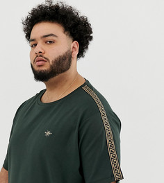 Зеленая футболка с отделкой лентой River Island Big & Tall - Зеленый