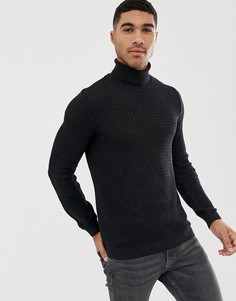Темно-серый обтягивающий джемпер с высоким воротом ASOS DESIGN - Серый