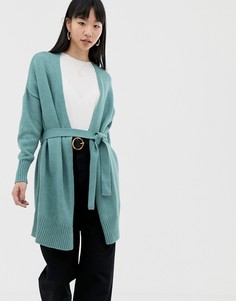 Длинный кардиган с поясом ASOS DESIGN - Синий
