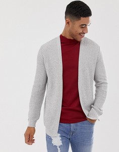 Светло-серый легкий кардиган вязки косами ASOS DESIGN - Серый