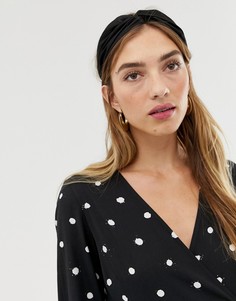 Черная широкая повязка на голову ASOS DESIGN - Черный