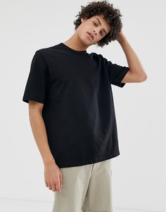 Черная свободная футболка ASOS WHITE - Черный