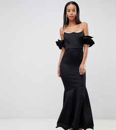 Премиум-платье макси с широким вырезом ASOS DESIGN - Черный