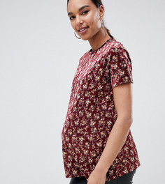 Бархатная футболка с принтом ASOS DESIGN Maternity - Мульти