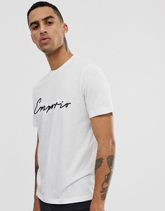 Белая футболка с логотипом Emporio Armani - Белый