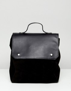 Большой квадратный замшевый рюкзак ASOS DESIGN - Черный