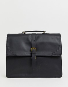 Черный портфель из искусственной кожи с ремешком ASOS DESIGN - Черный